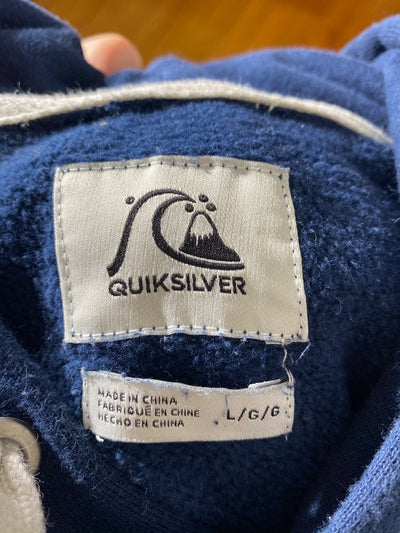 Vintage Quicksilver Hoodie "QKSLVR" embroidered Gr. L