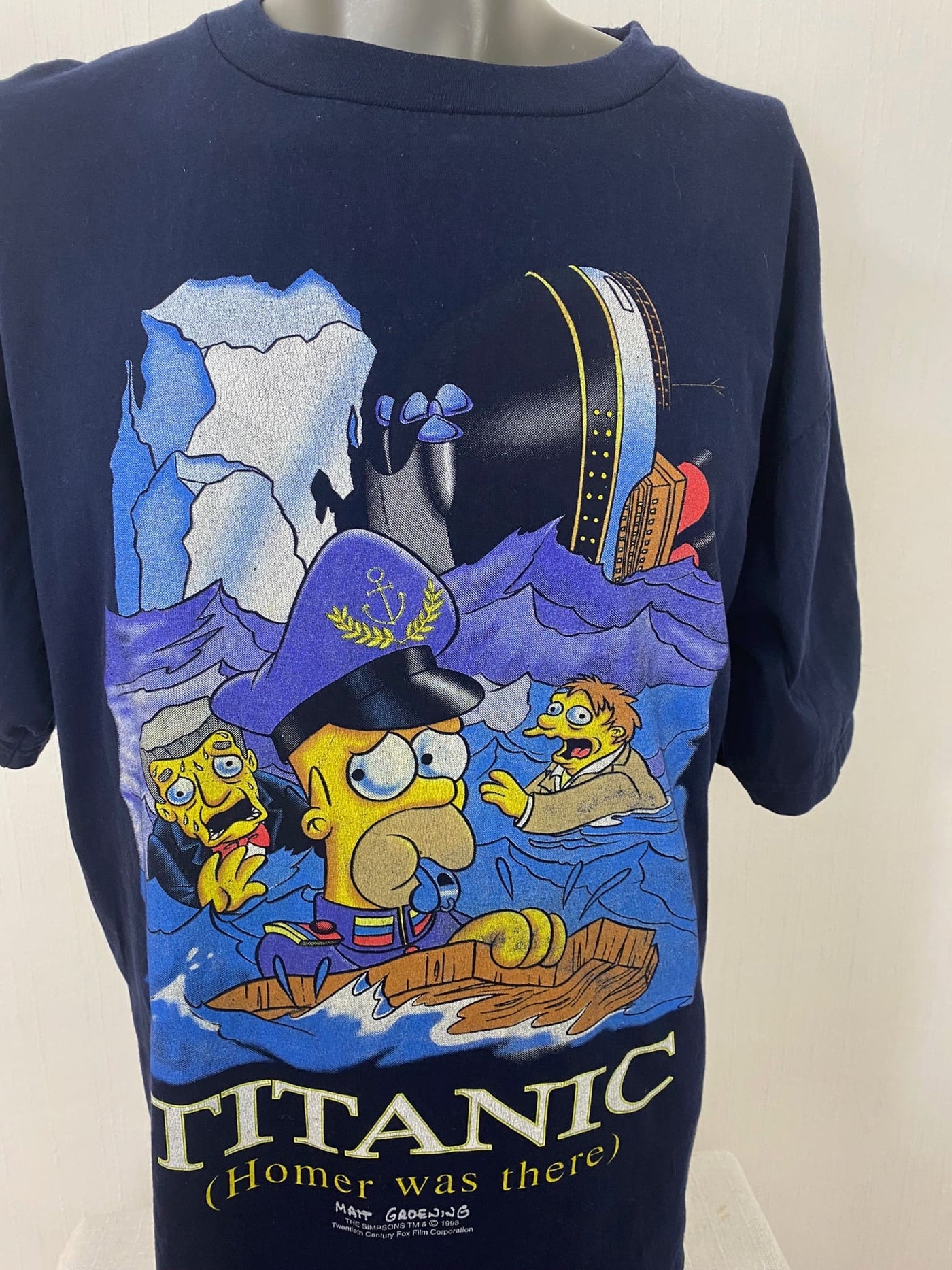 90´s Vintage "The Simpsons - Titanic" Shirt (1998) Gr. XL