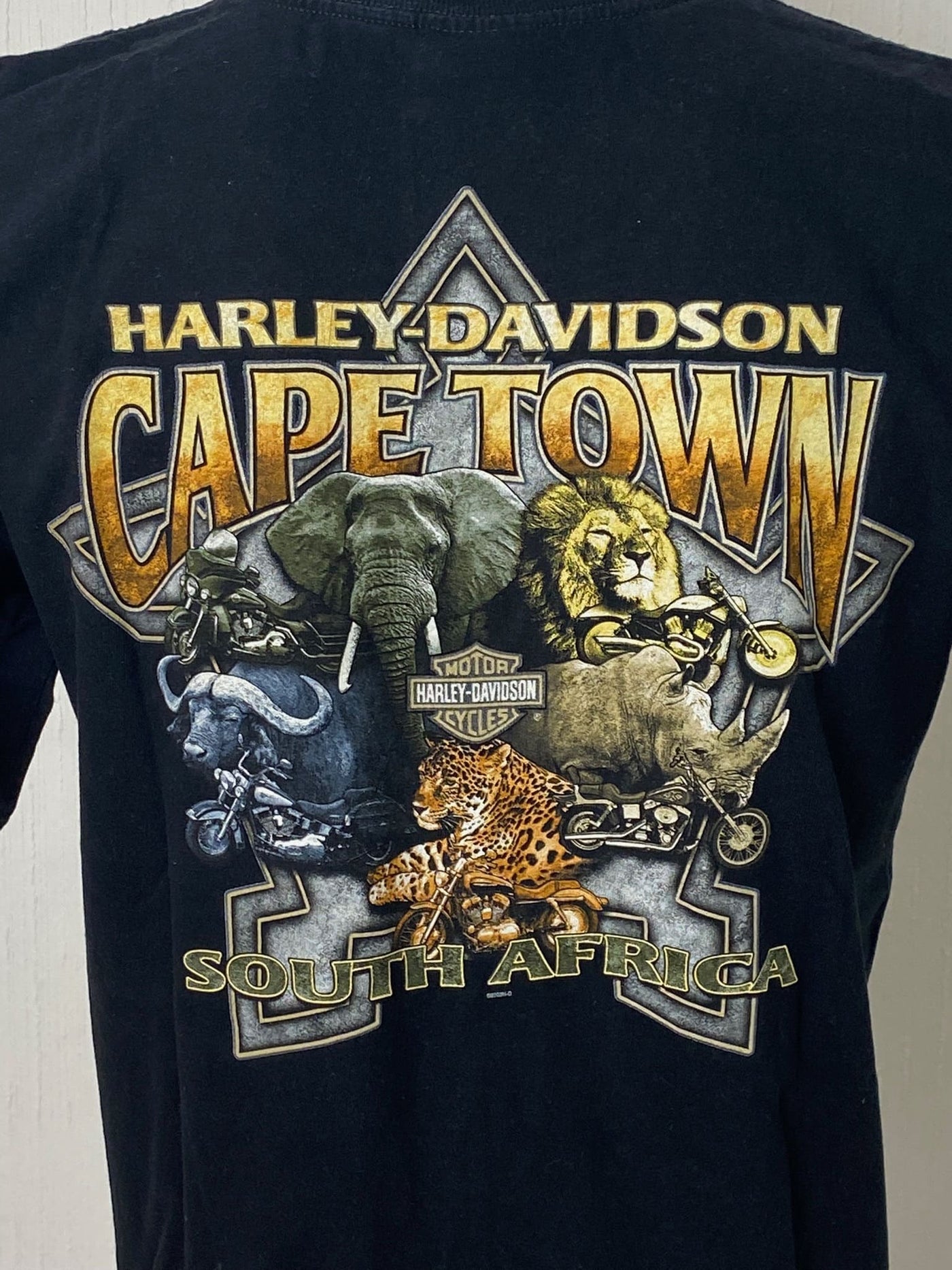 VINTAGE Y2K  Harley Davidson Graphic Shirt "Cape Town (2003)" Gr. L