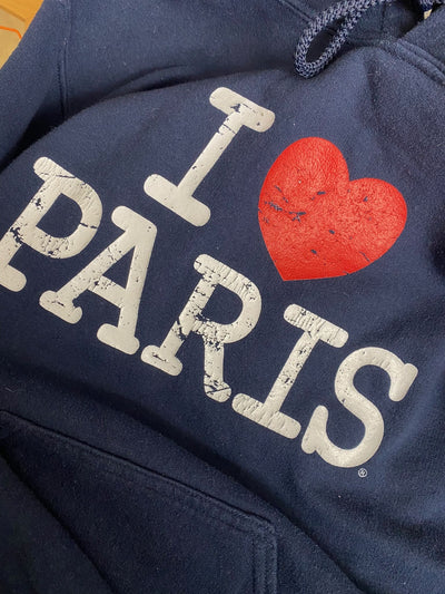 Hoodie " I love Paris" dunkel blau Gr. S