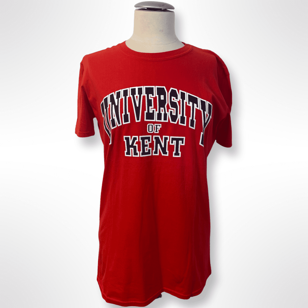 UNIVERSITY OF KENT Spellout Shirt rot Gr. M