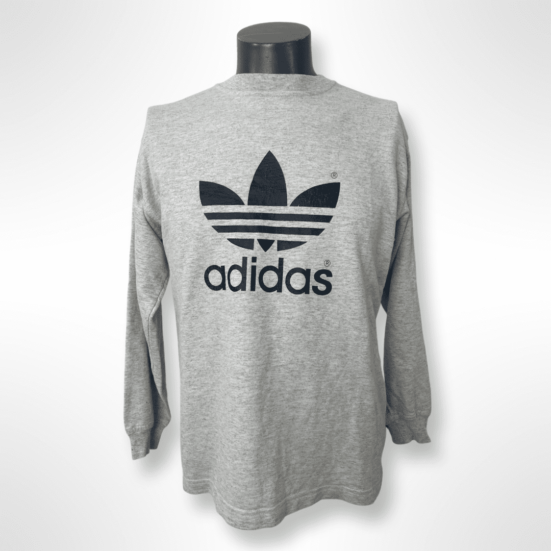 Vintage Adidas Logo Sweater grau Gr. M