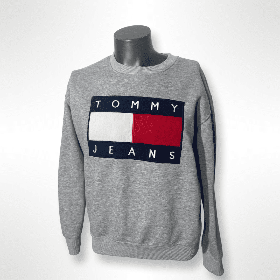 Tommy Hilfiger Logo Sweater embroidered oversized Gr. S