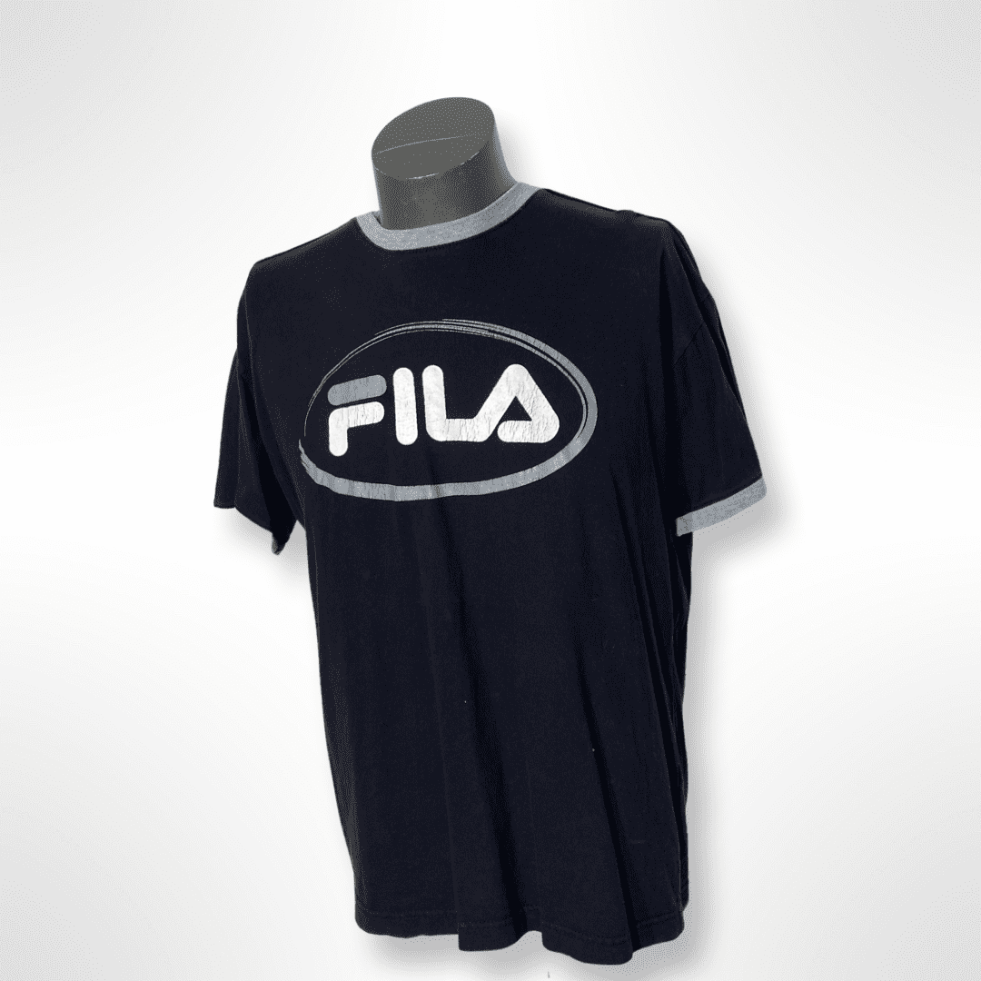 90´s Vintage FILA Logo Shirt blau Gr. L