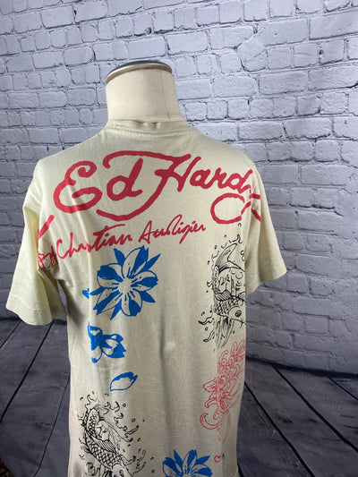 Ed Hardy Y2K Graphic Shirt "Wild" gelb Gr. M