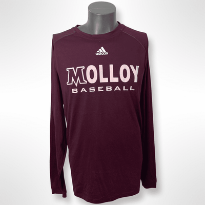 Adidas Longshirt "Molloy College Lions - Baseball" dunkelrot Gr. XL