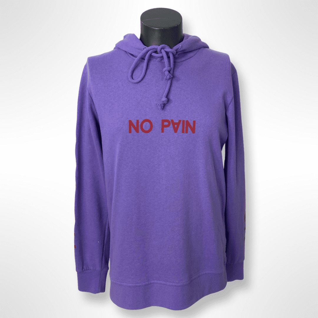 Hoodie "No Pain, No Heart, No Soul" lila Gr. M