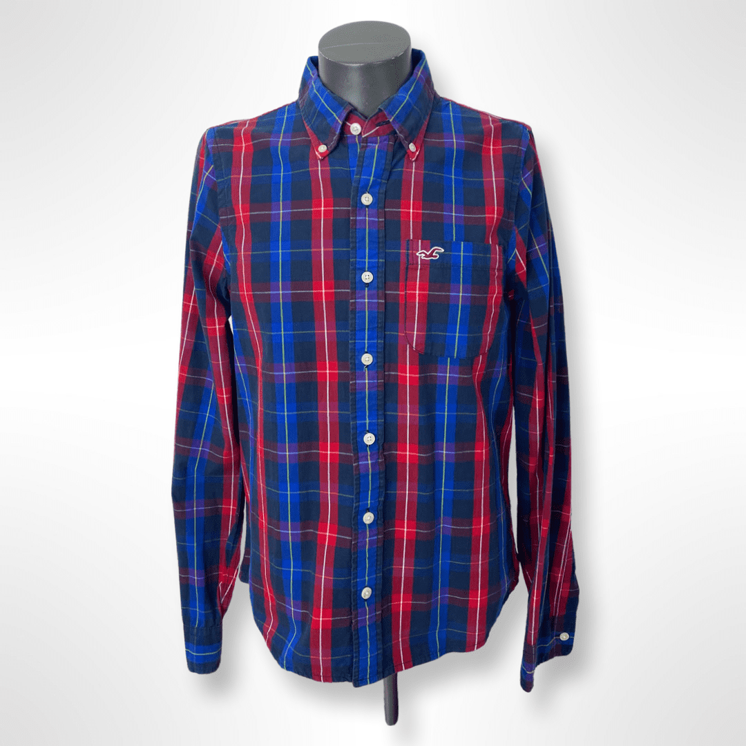 Hollister Hemd (Langarm) rot blau kariert Gr. L