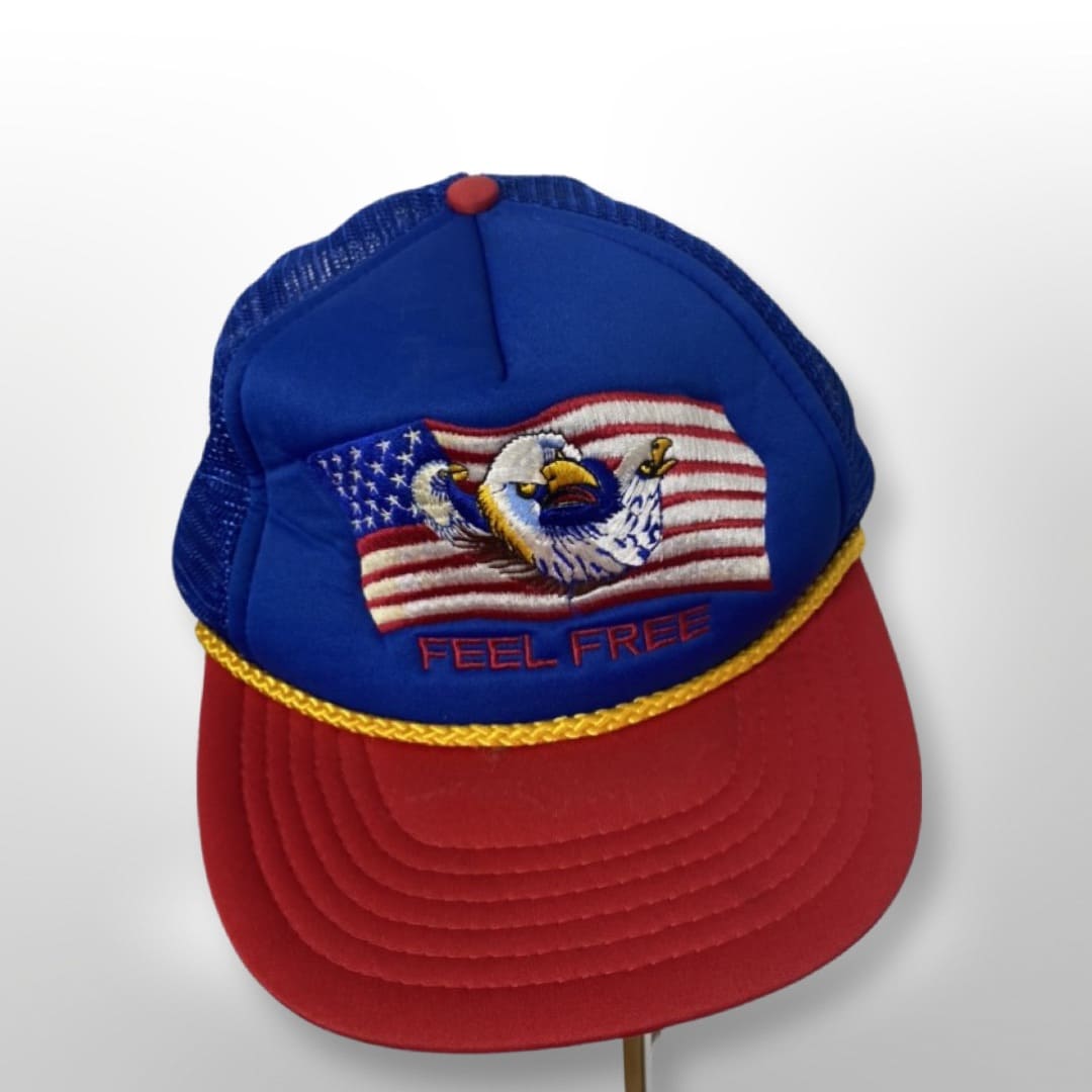 USA Cap "Feel Free" Flag & Eagle One Size