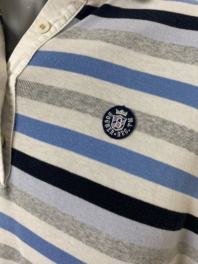 Bogner Polo Shirt mit Logo blau gestreift Gr. M