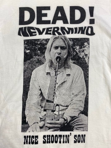 Kurt Cobain Nirvana Shirt "Dead Nevermind" weiß Gr.S