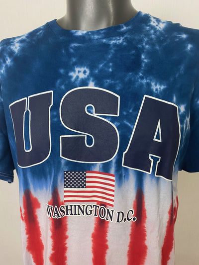 Tye Dye USA Spellout Shirt " Washington D.C."  Gr. L